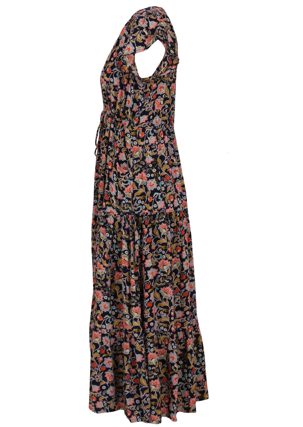 Rayon Floral patterned dress on a white background