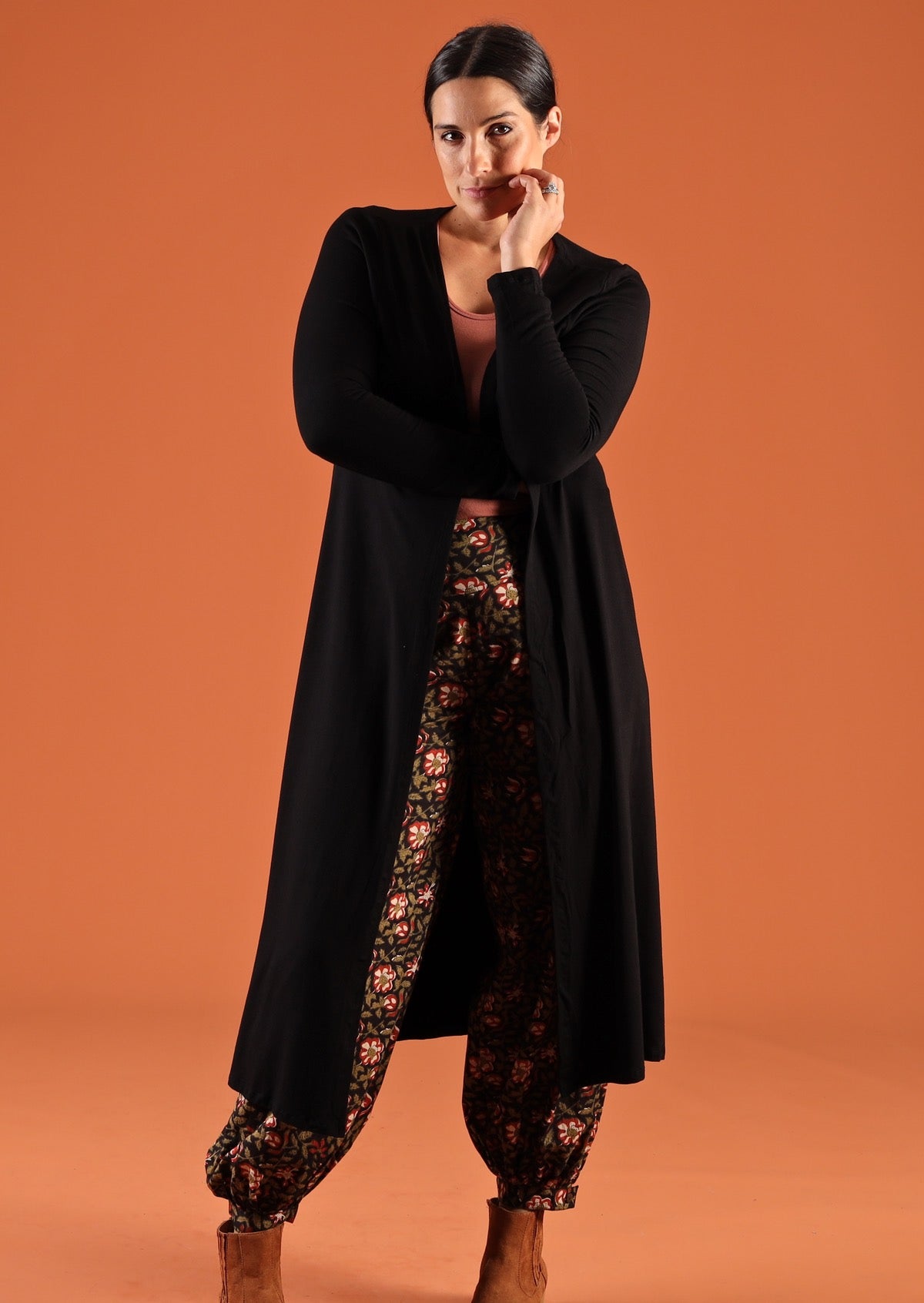 full length cardigan black