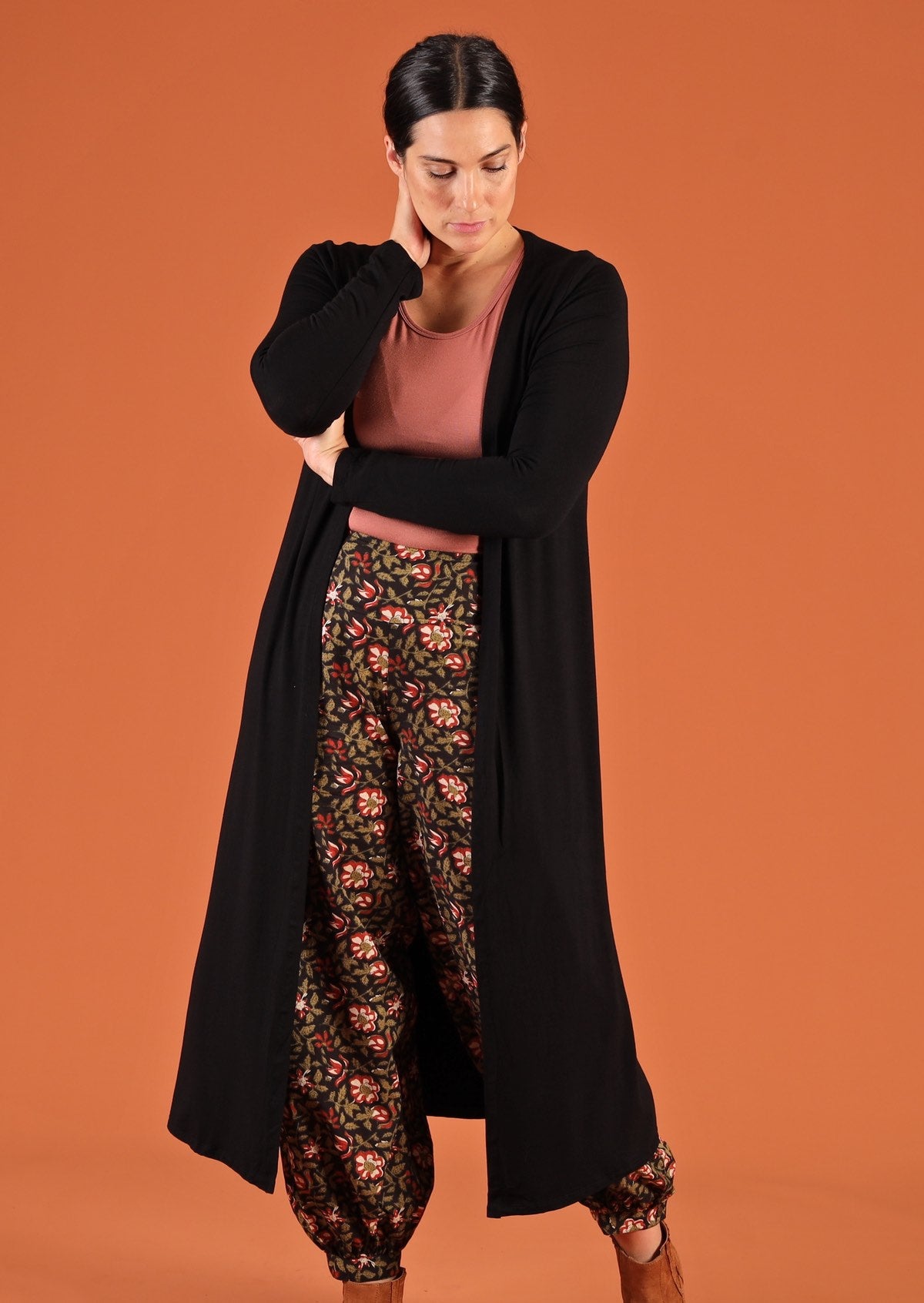 duster long length cardigan black
