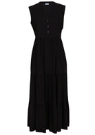Black Rayon Maxi Dress front view