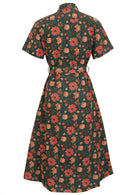 100% cotton shirt style dress with short sleeves, collar and pockets.