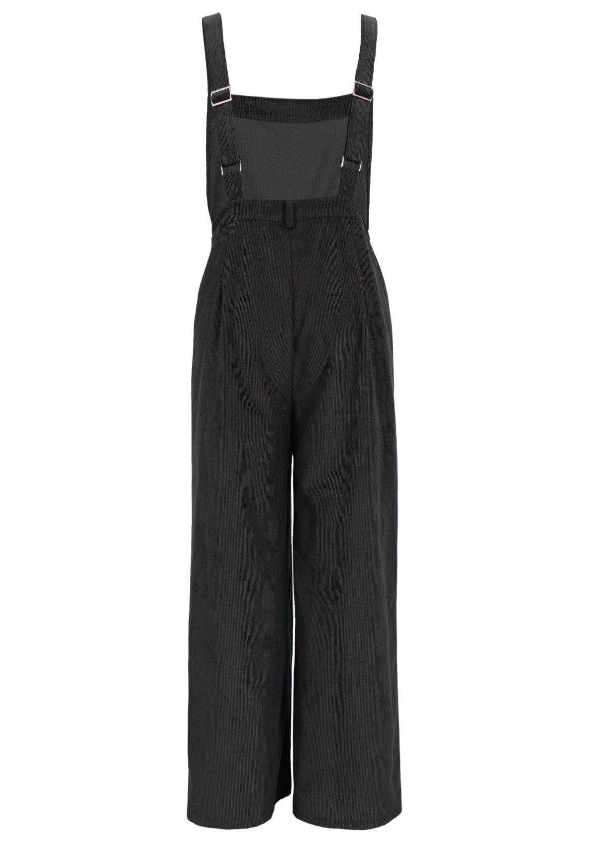 Grey overalls feature belt loops.