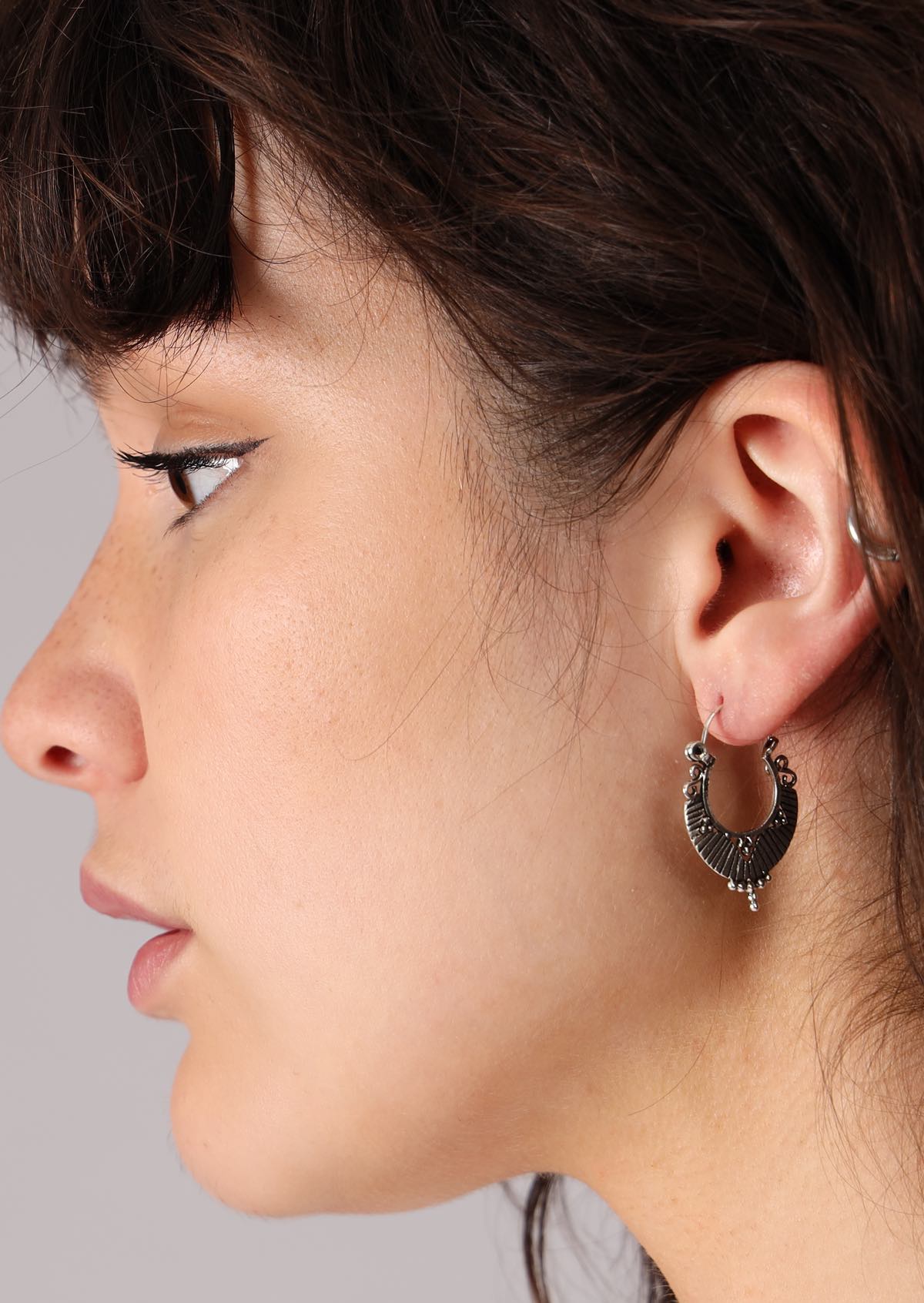 Sterling silver art deco flavour hook earrings