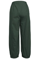 Wide leg 100% cotton harem pants with tapered and pleated ankles.