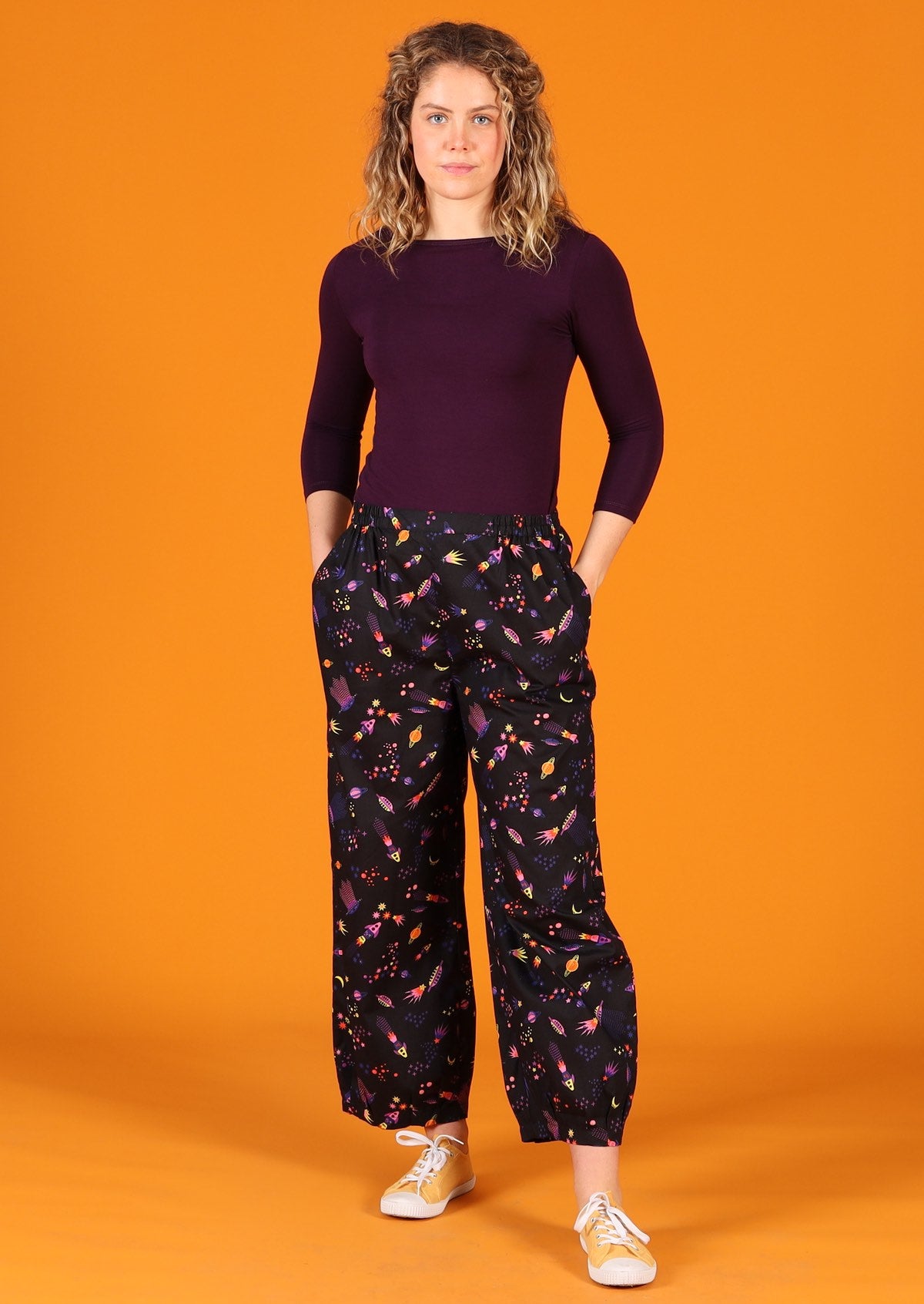 wide leg cotton pants with pockets