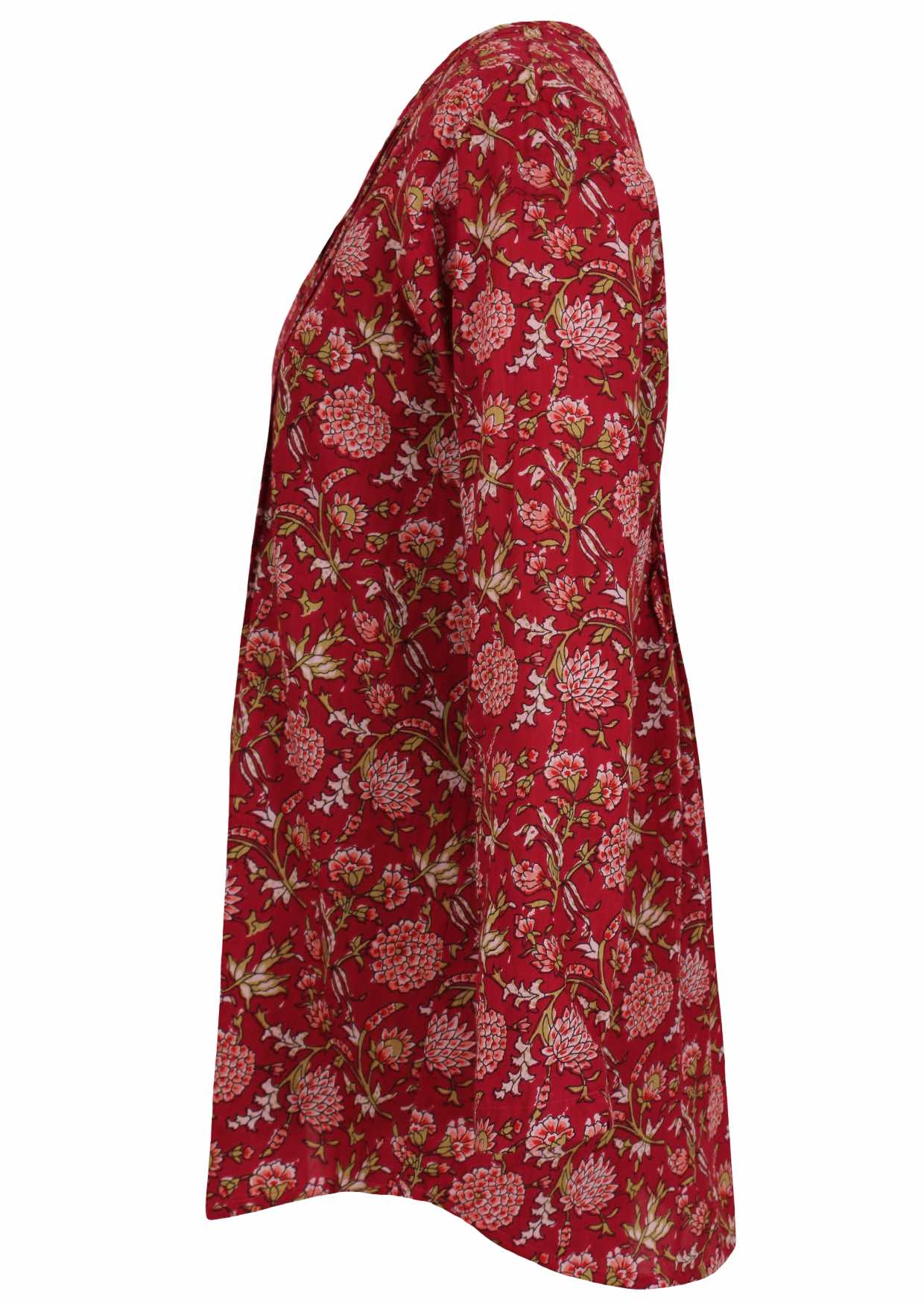 Long sleeve floral print top that is longer at the back