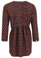 100% cotton floral print long sleeve top with small pin tucks  at the center of the back and front.
