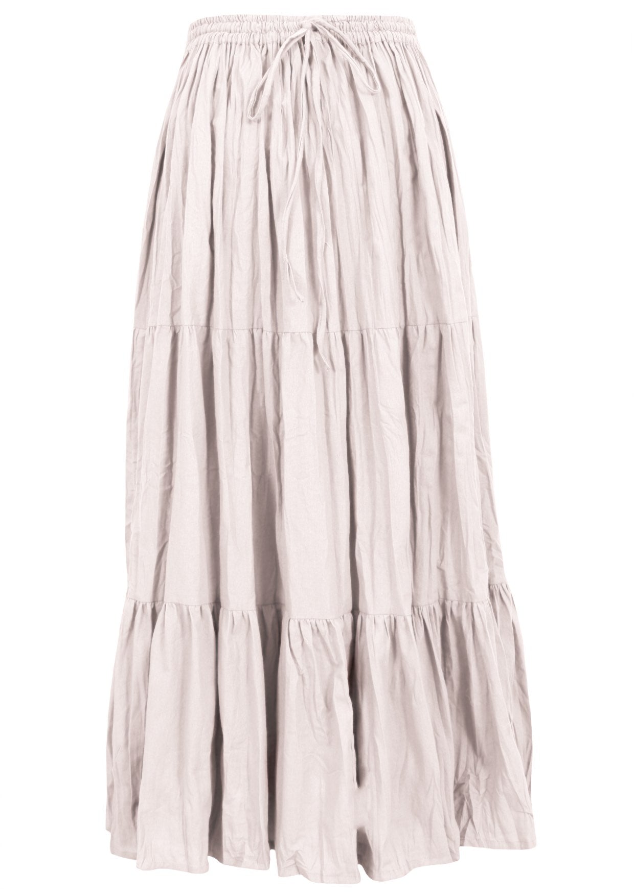 100% cotton white skirt with elasticated waistband and drawstring