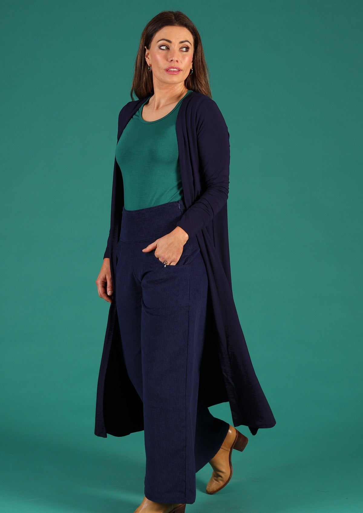 long duster cardigan navy blue Australia
