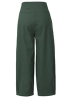 100% cotton high waisted wide leg cotton pants with side zipper, pockets and pleated ankles