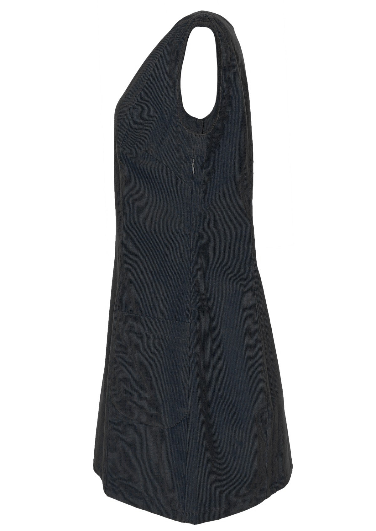Sleeveless tunic is 100% cotton corduroy with an a-line skirt.
