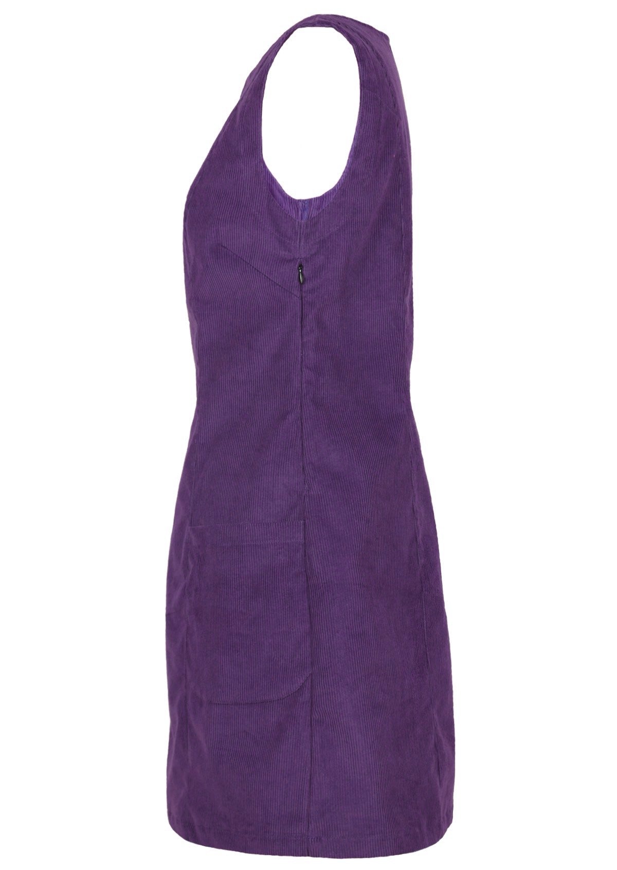 Purple cotton tunic has a side zip and pockets.
