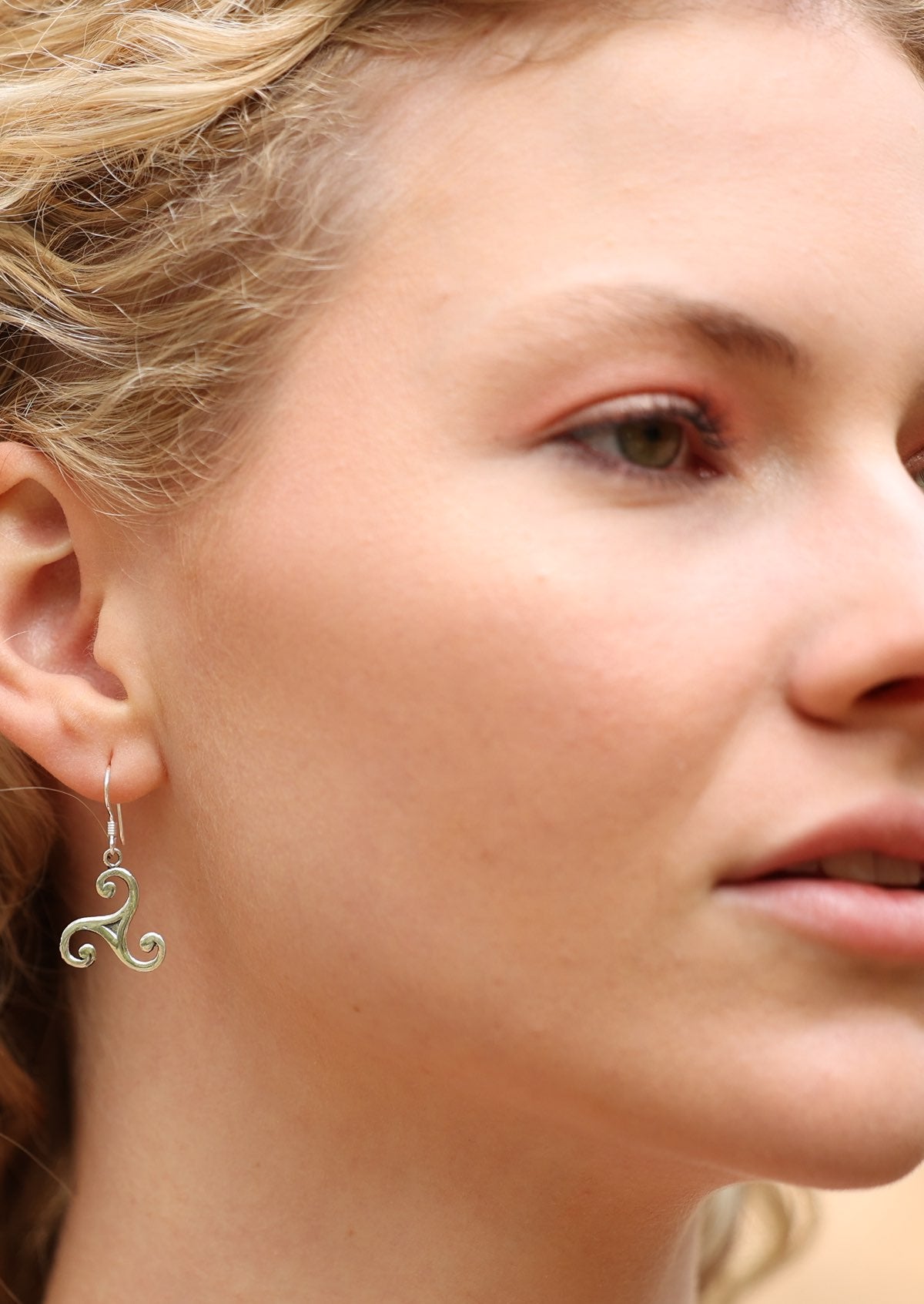 Sterling silver triskele hook earrings