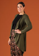 Draped long sleeve cardi