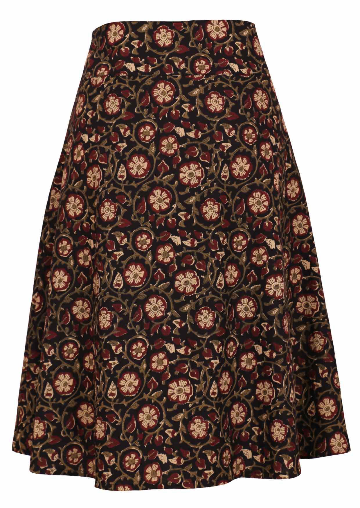 100% cotton skirt with side zip and wide waistband.