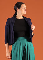 open draped front bolero cardi