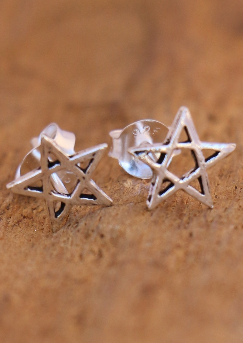 sterling silver five point star studs Australia