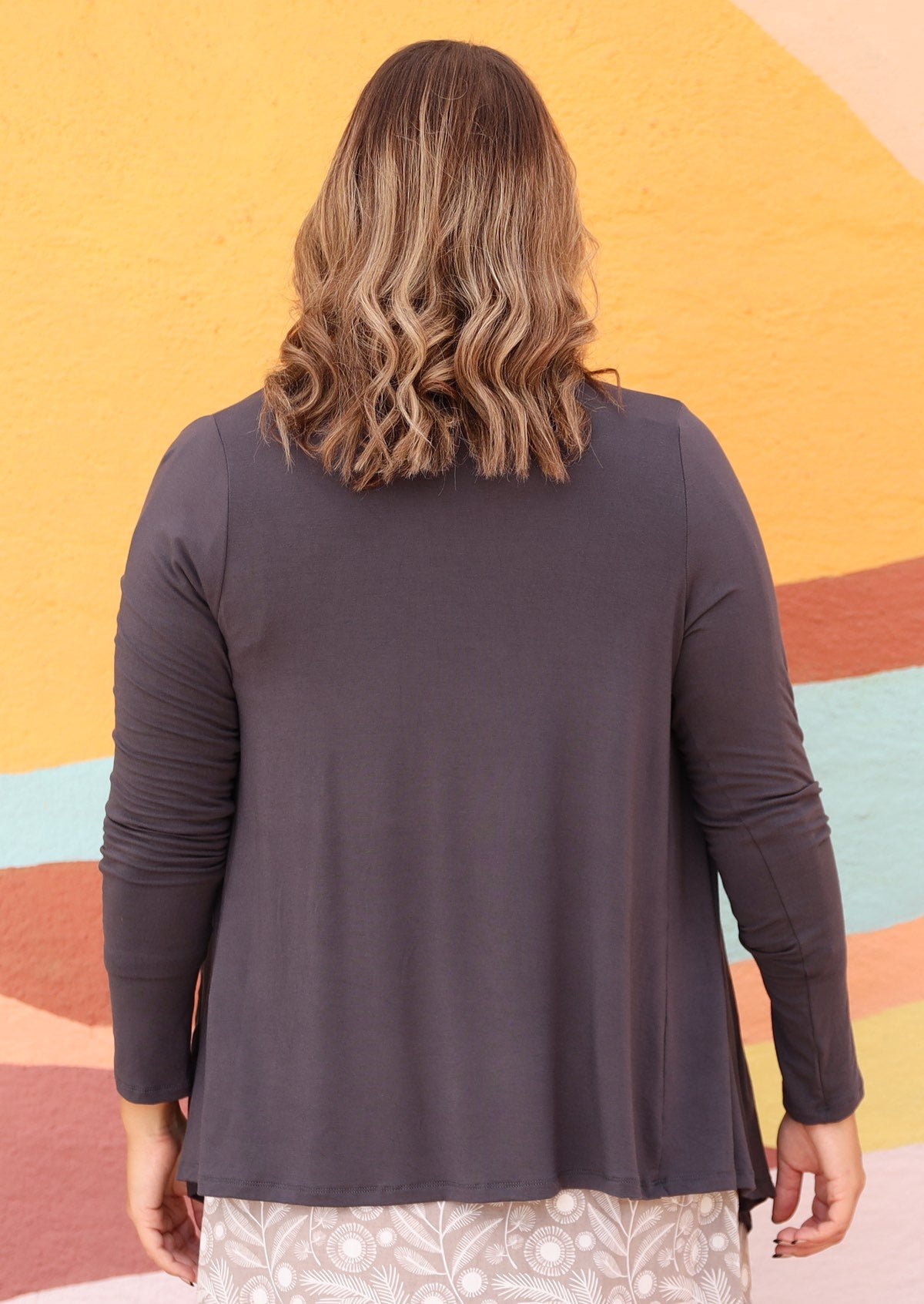 uneven hem cardigan