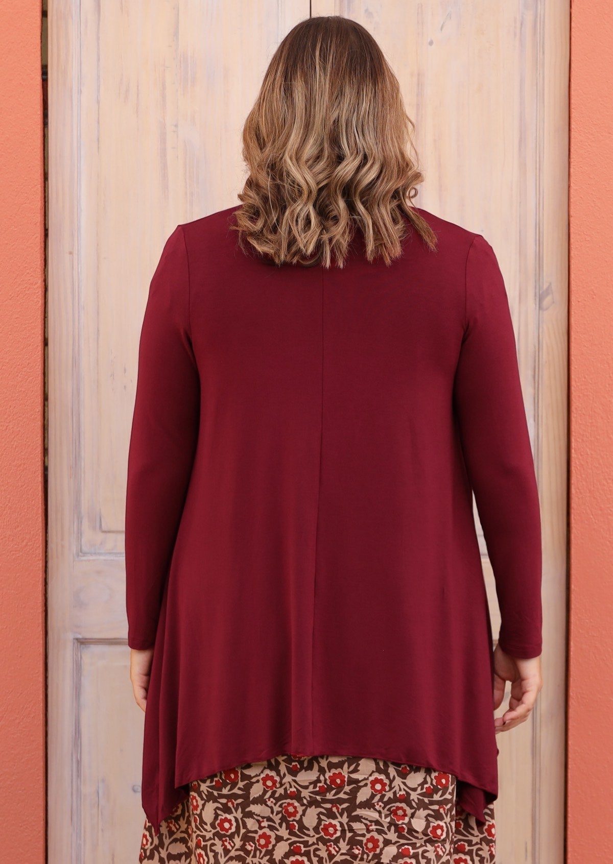 concave hem cardigan rayon jersey fabric