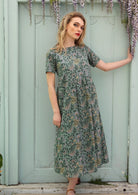 Australia Ethical Production Cotton Dress Pleated Waistline Full Skirt