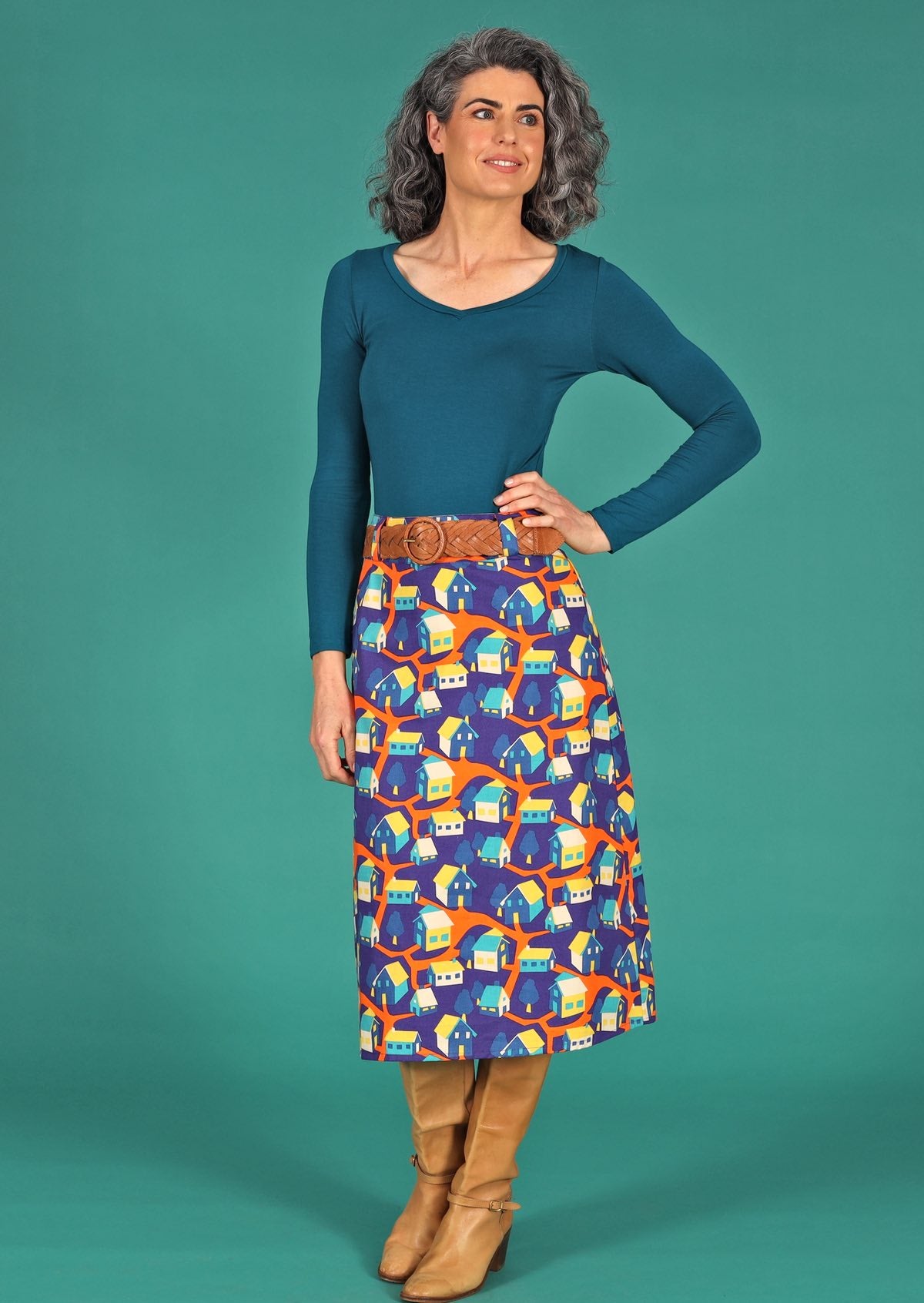 cotton skirt with belt loops