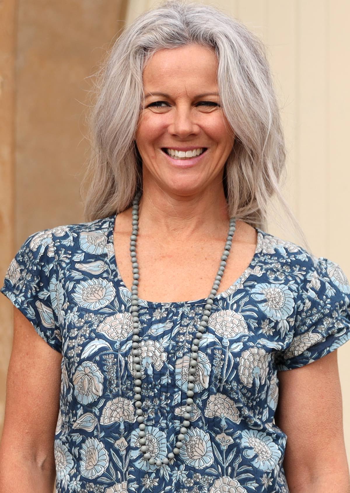 natural wooden small round bead necklace grey