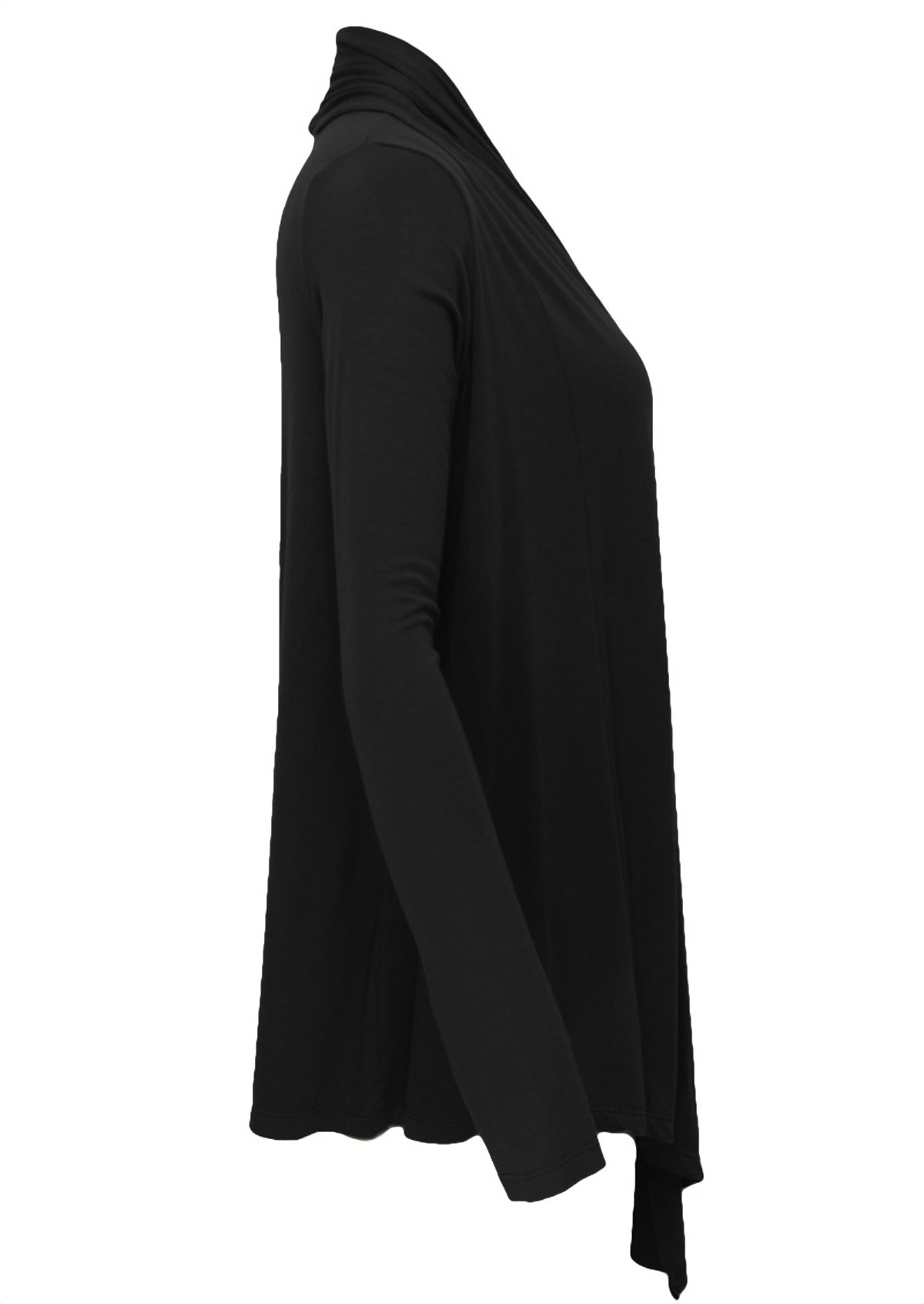 side view long sleeve black cardi