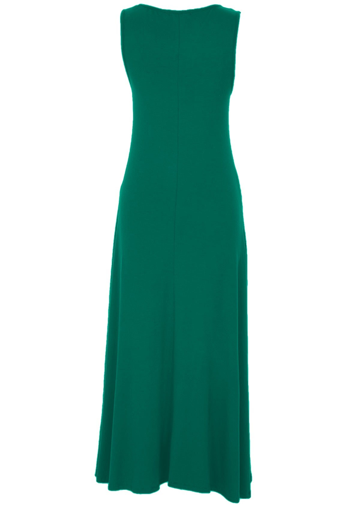 back view jade green basic dress