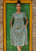 Woman wearing Indian Cotton Womens Dress with Pockets