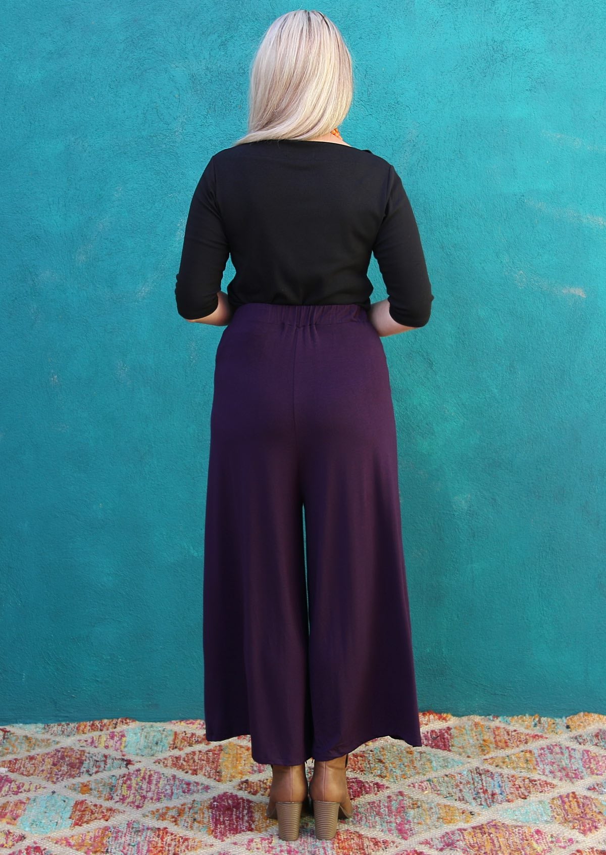 women's coloured wide leg pant