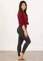 full length women's leggings grey
