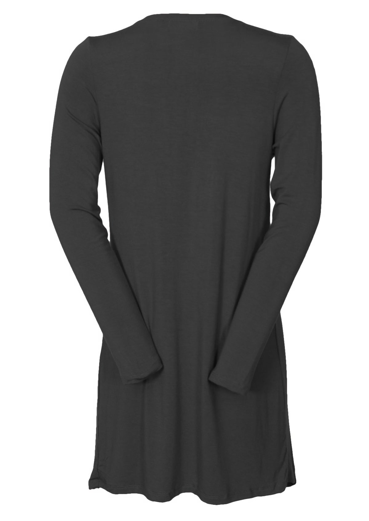 back view long cardigan grey