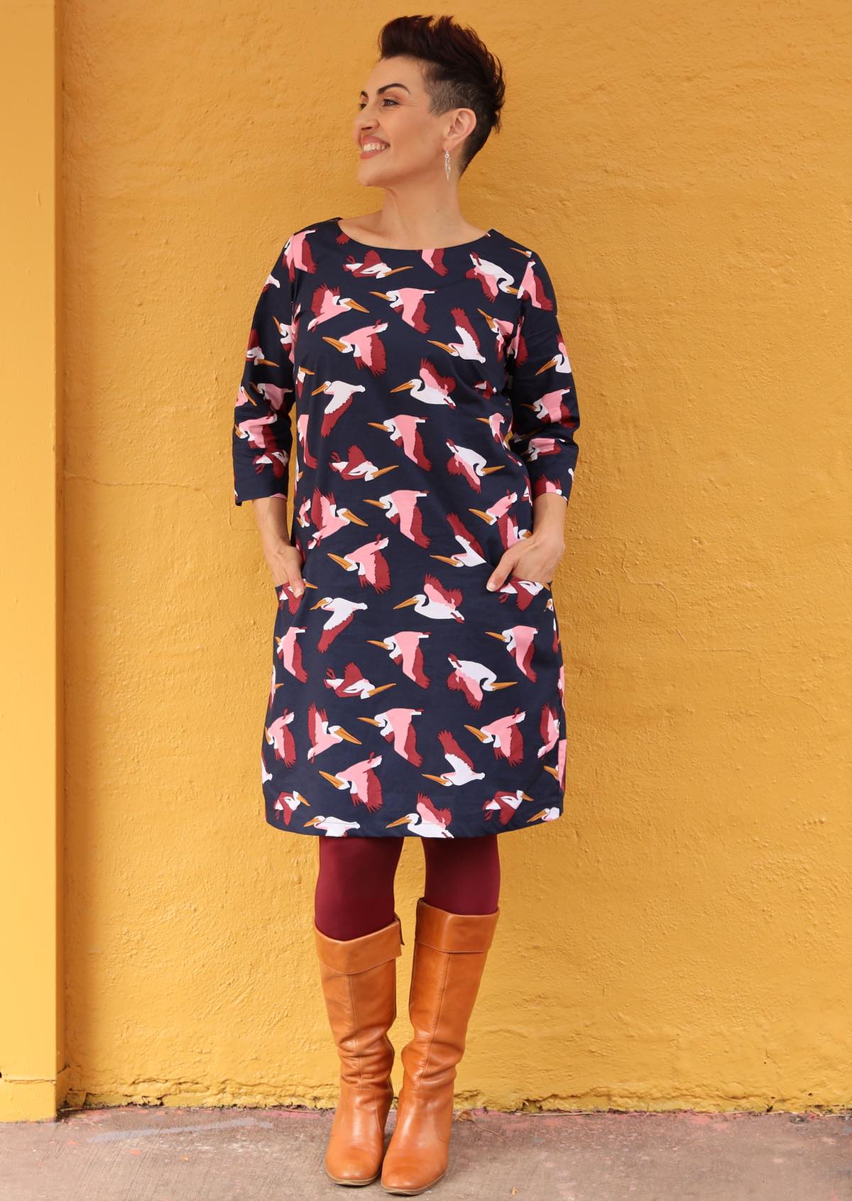 above knee women's cotton dress