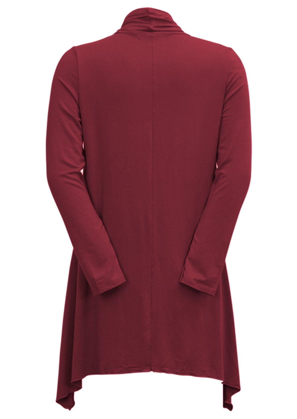 back view concave hem stretch cardi