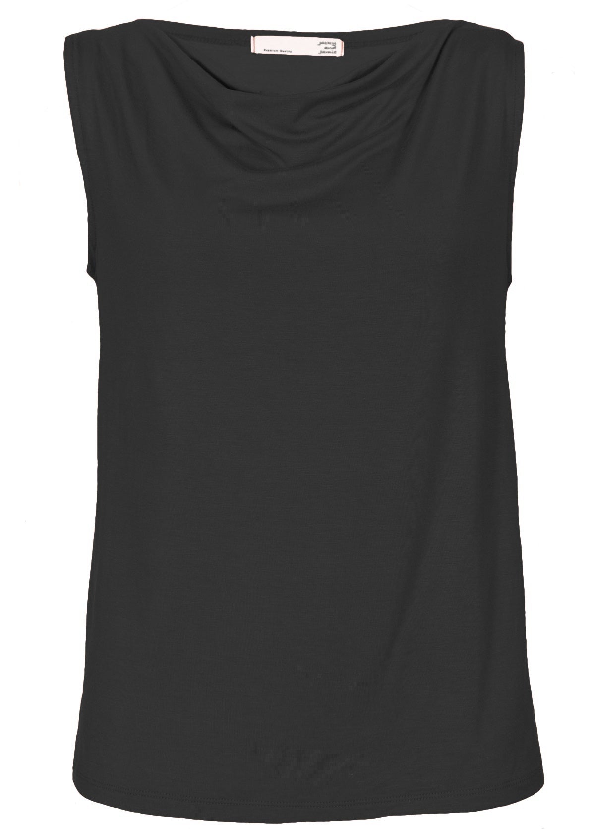 Sleeveless soft black jersey rayon women's top