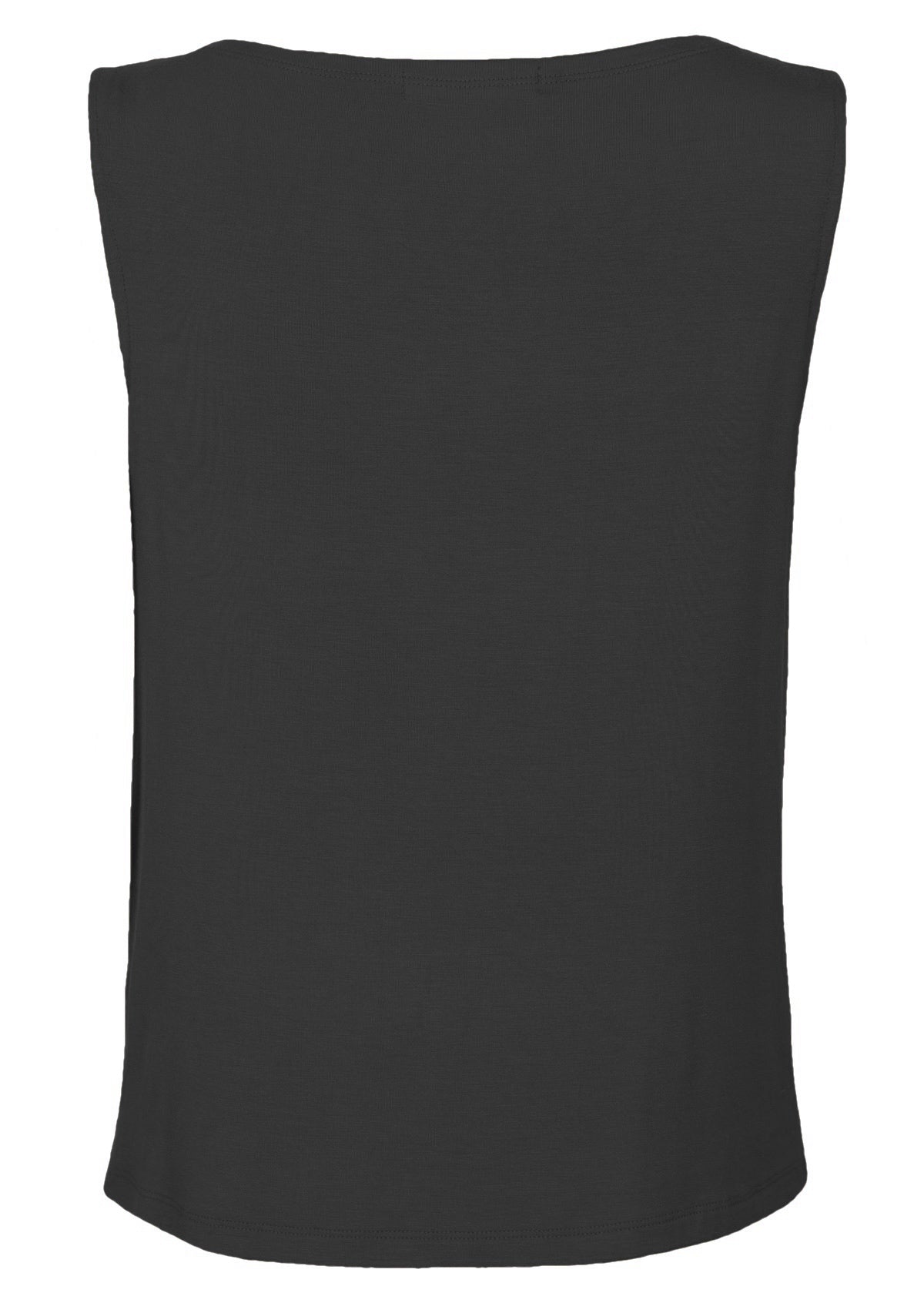 back view black basic jersey women's top