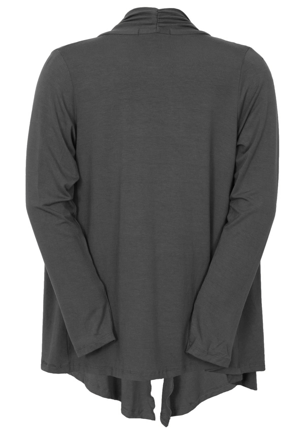 back view ruched back of neck cardigan