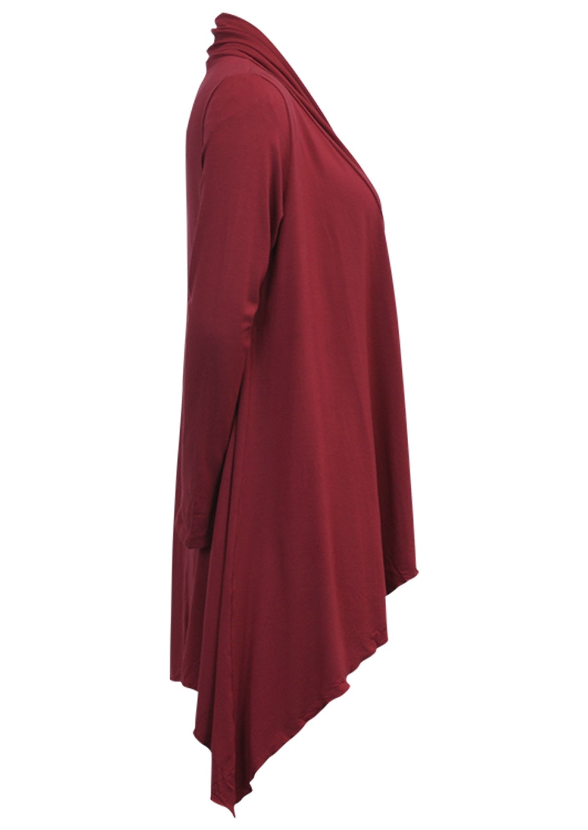 side view long sleeve soft stretch rayon cardi