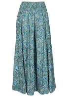 Back image of rayon wide legged womens palazzo pant with elastic waist