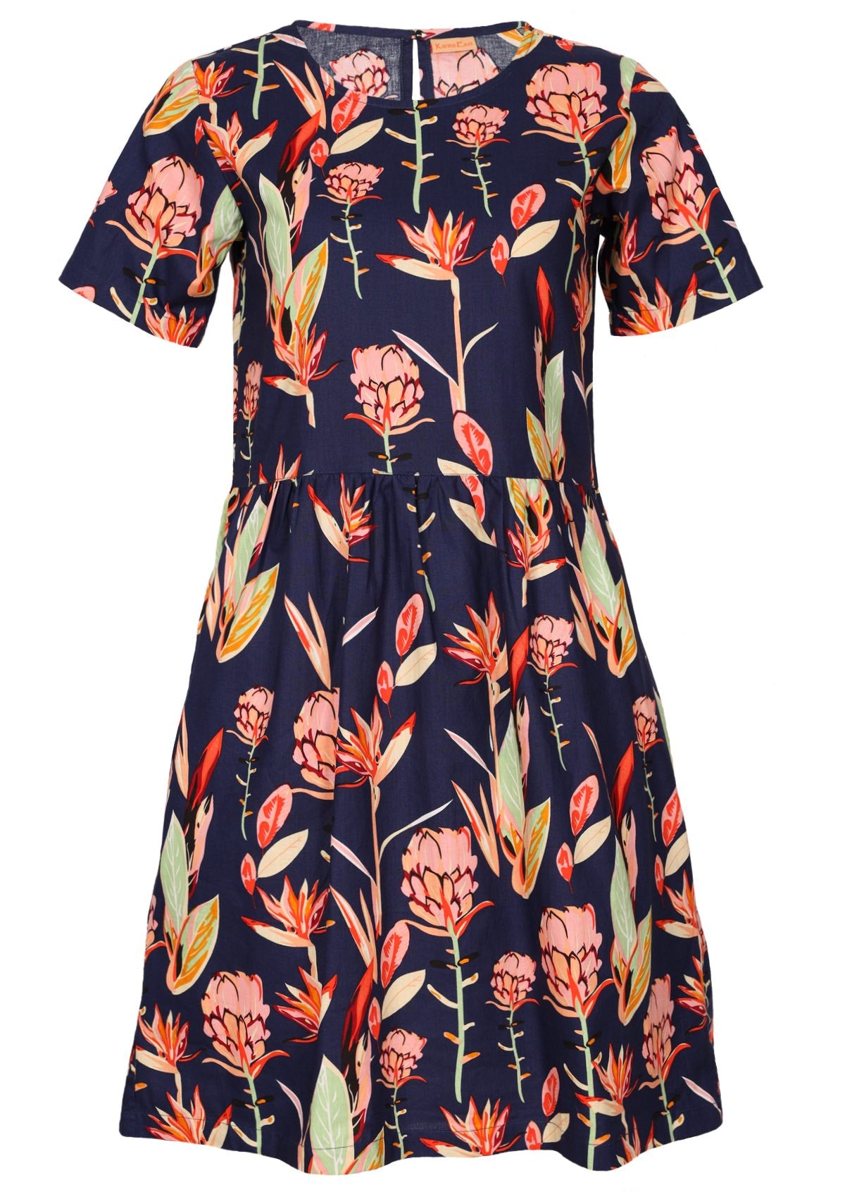 Short Sleeve Round Neck Womens Dress