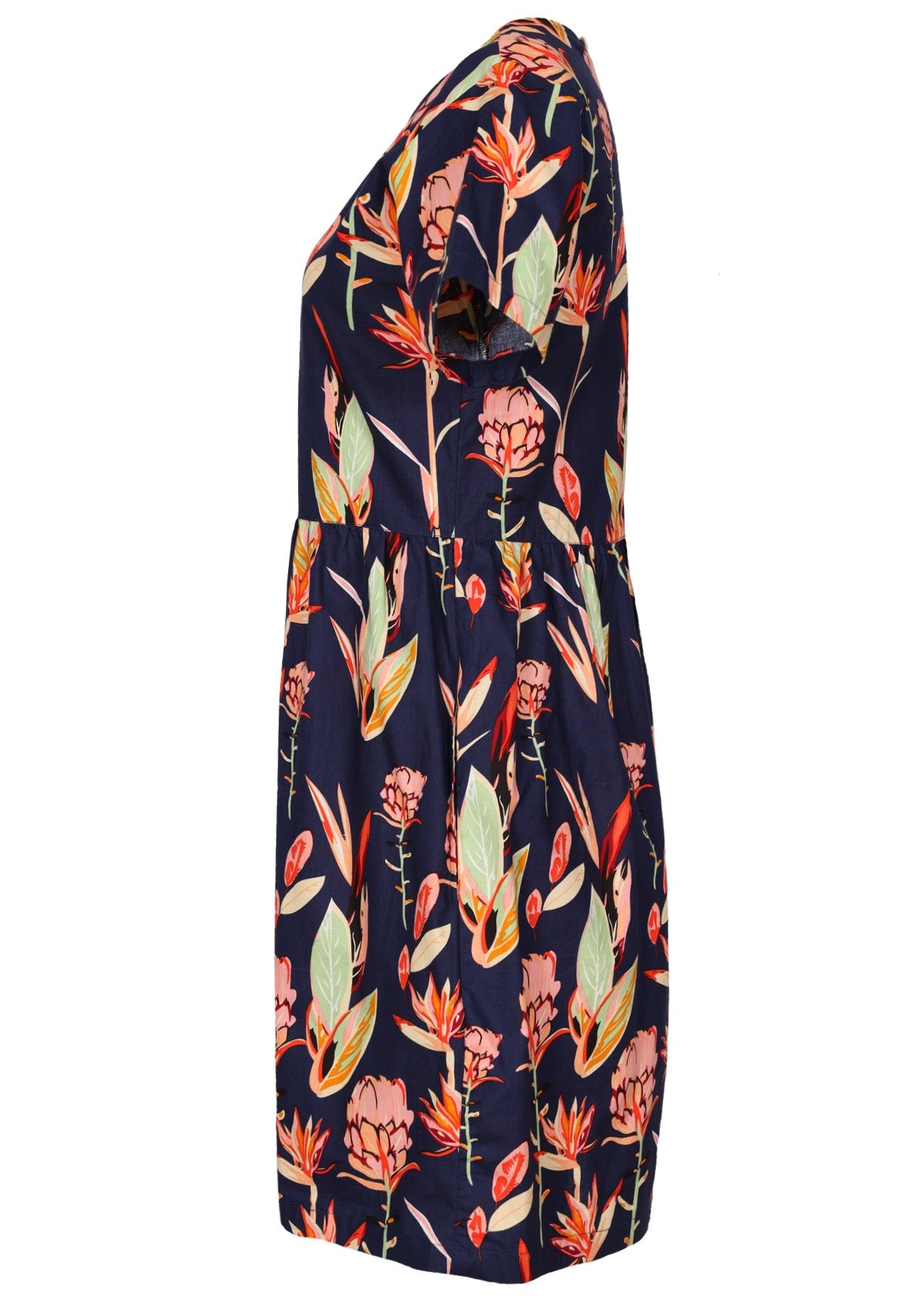 Side View Short Sleeve 100% Cotton Dress