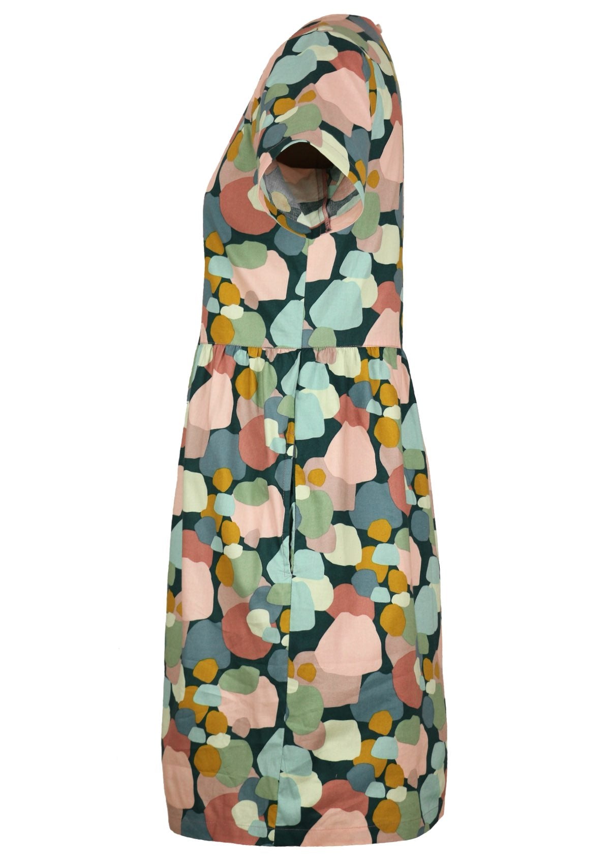 side view short sleeve side pocket dress