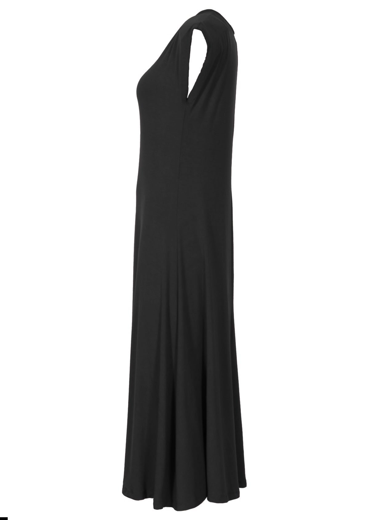 Side View Short Sleeve A-line skirt stretch midi dress