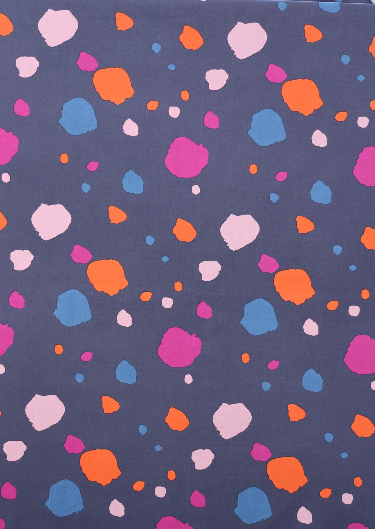 Dapple Print Collection - Navy Based Spotty Cotton Dresses, Tops & Bottoms