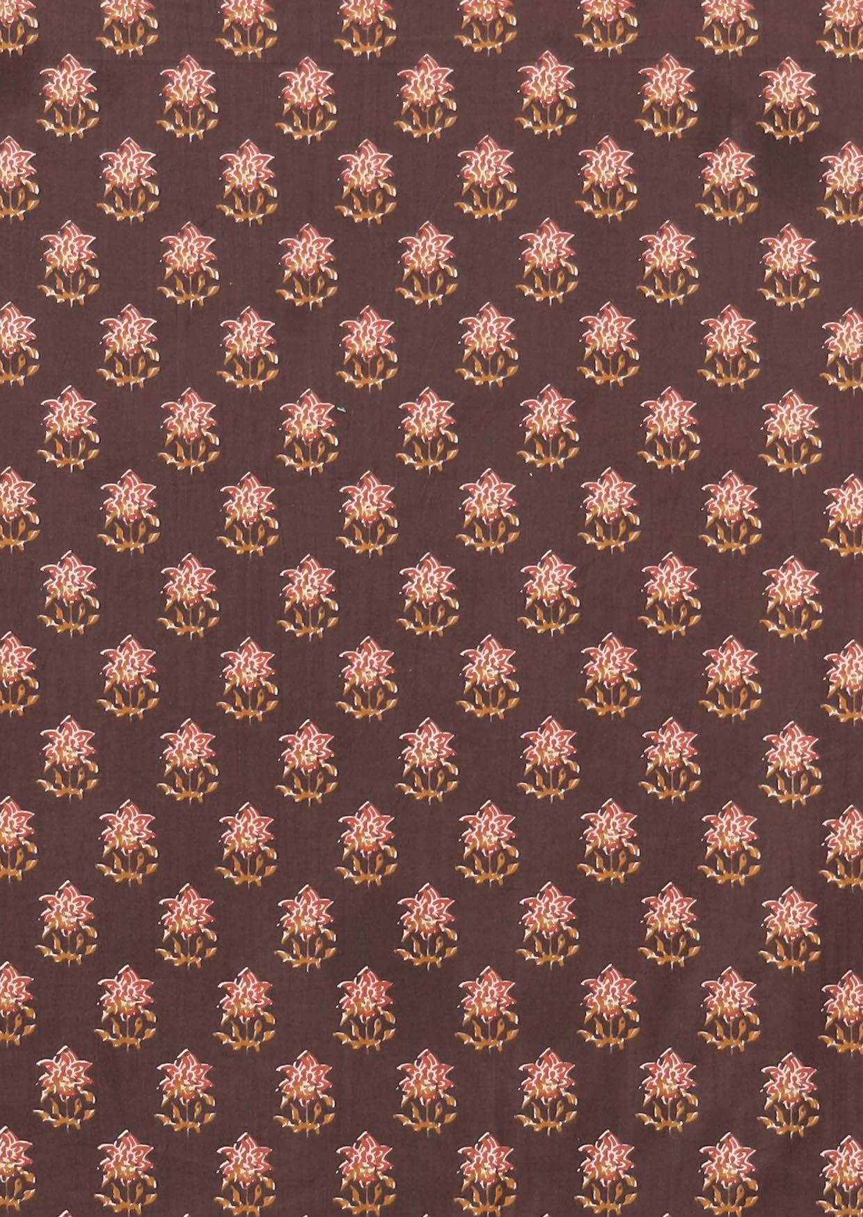 Indira Print Collection - Brown Based Floral Motif Cotton Garments