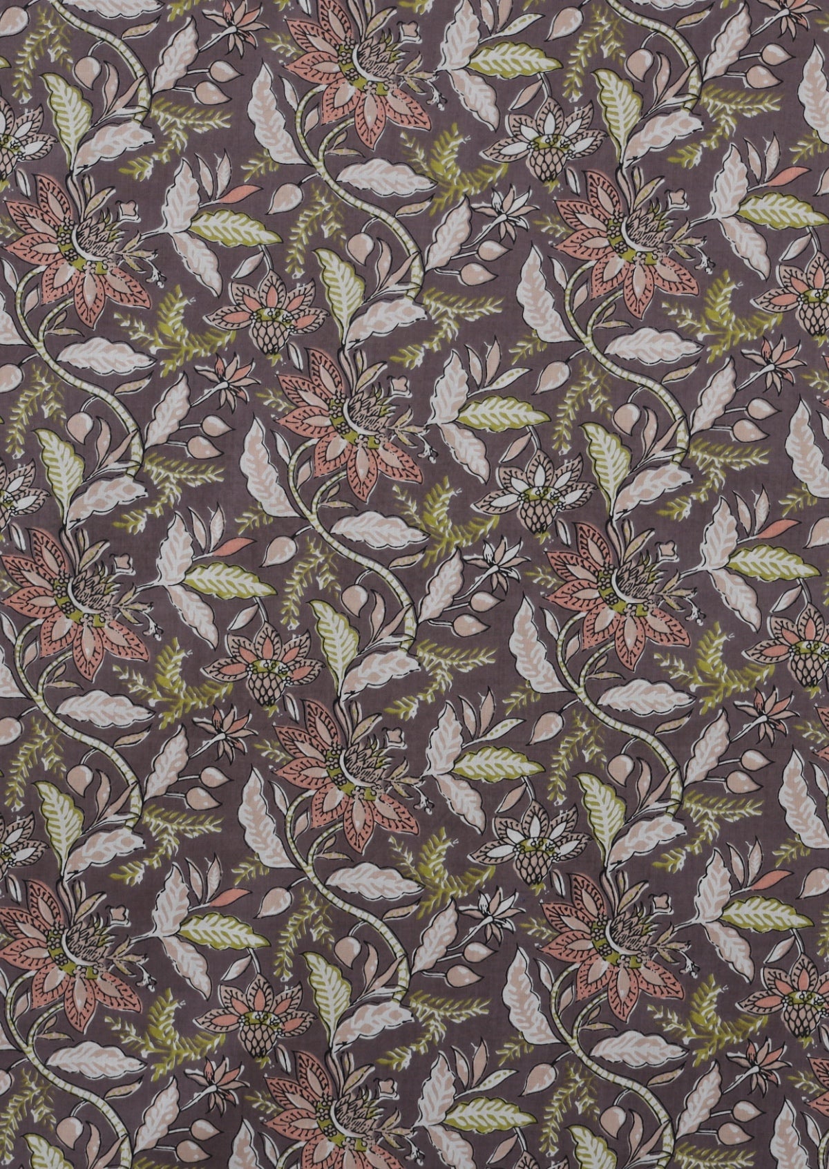 Morialta Print Collection - Deep Taupe Based Floral Print Cotton