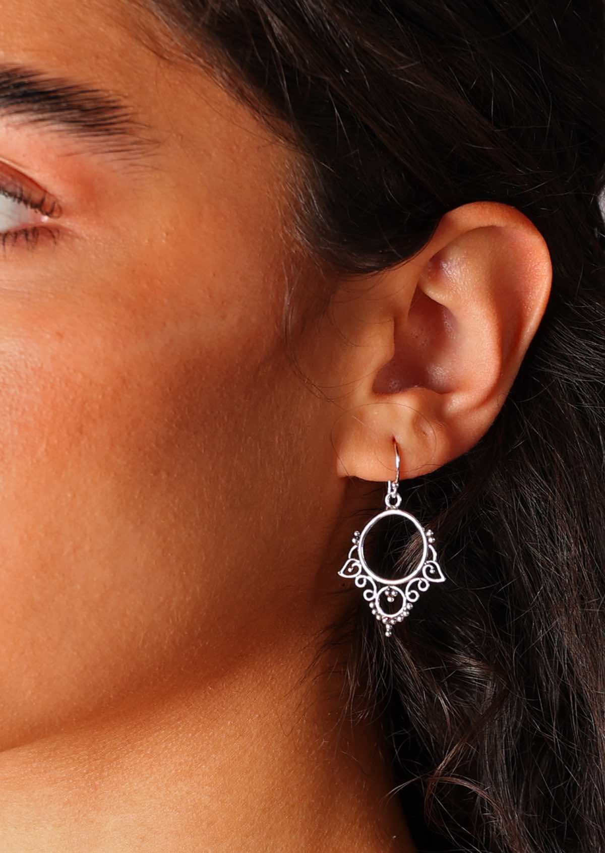 925 silver boho earrings with sweet details