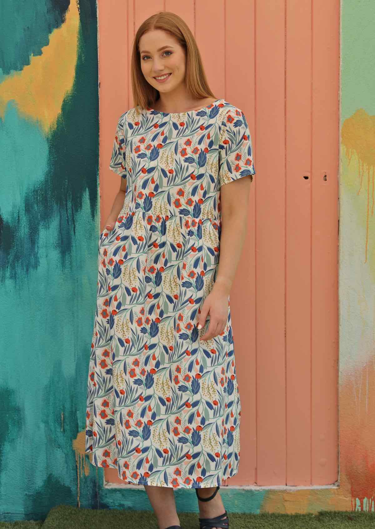 Flower cotton outlet dress