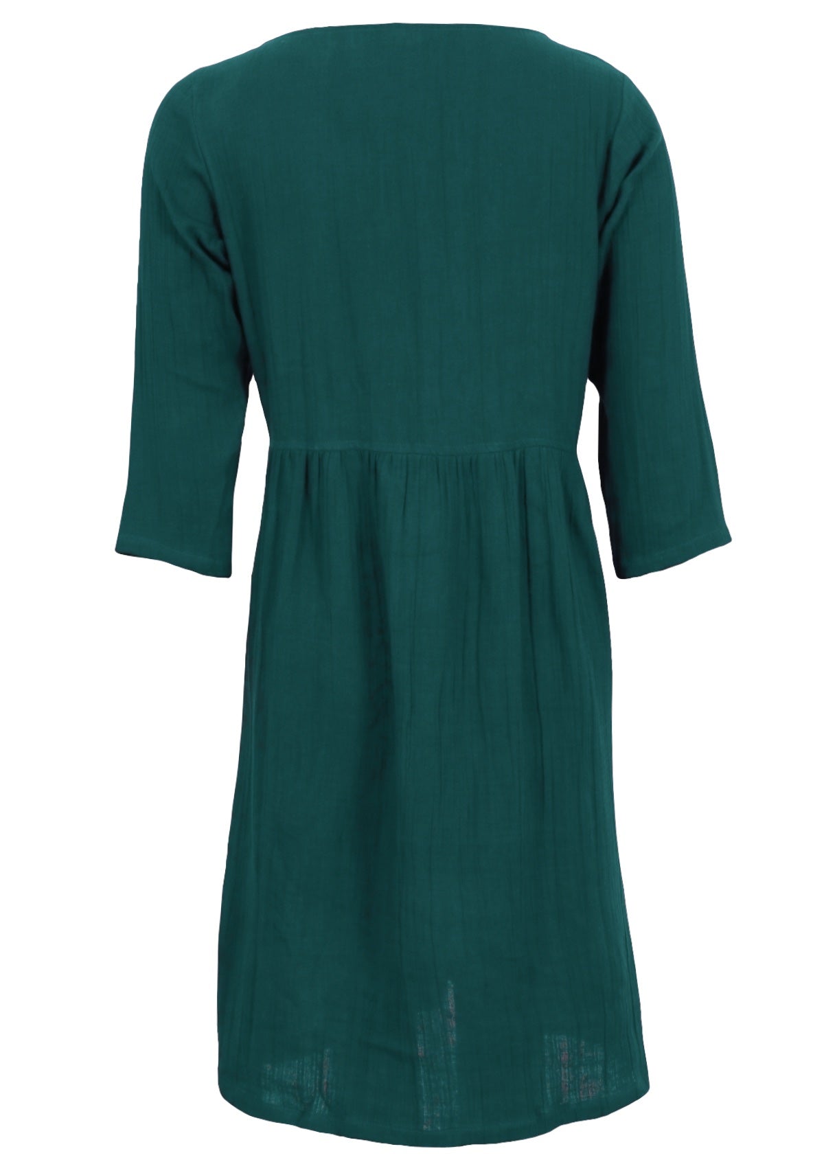 Lightweight cotton gauze relaxed fit dress with 3/4 sleeves
