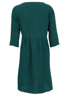 Lightweight cotton gauze relaxed fit dress with 3/4 sleeves